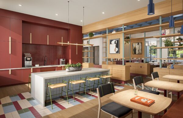 Coffee lounge at Heyday Blacksburg