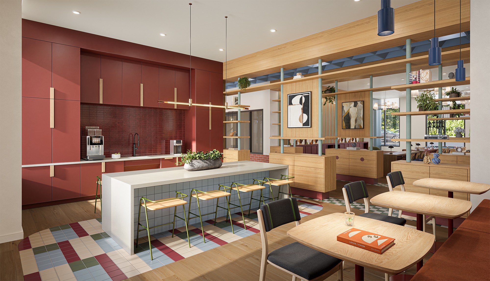 Coffee lounge at Heyday Blacksburg