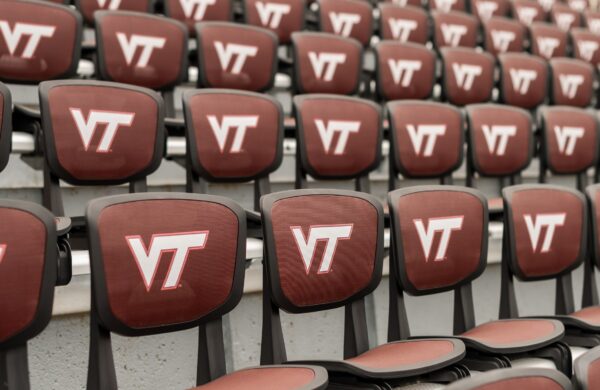 Lane Stadium seats with Virginia Tech logo