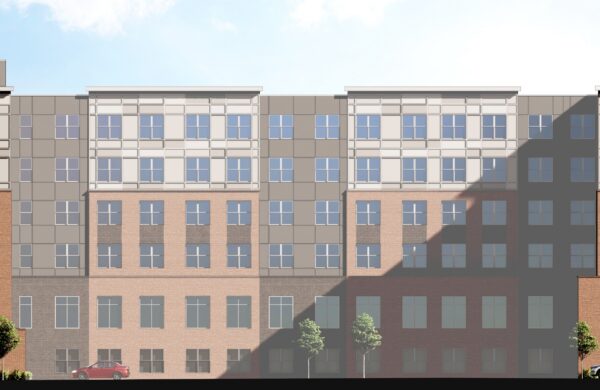 Rendering of Heyday Blacksburg viewed from Clay Street
